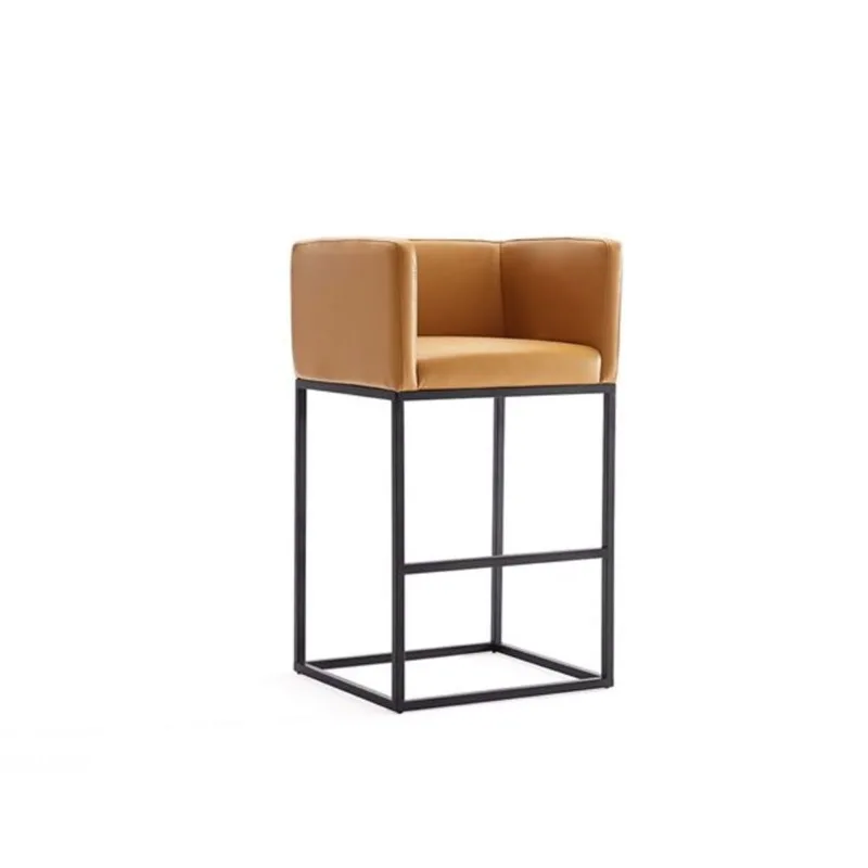 Manhattan Comfort Embassy Clay Counter Height Faux Leather Upholstered Bar Stool