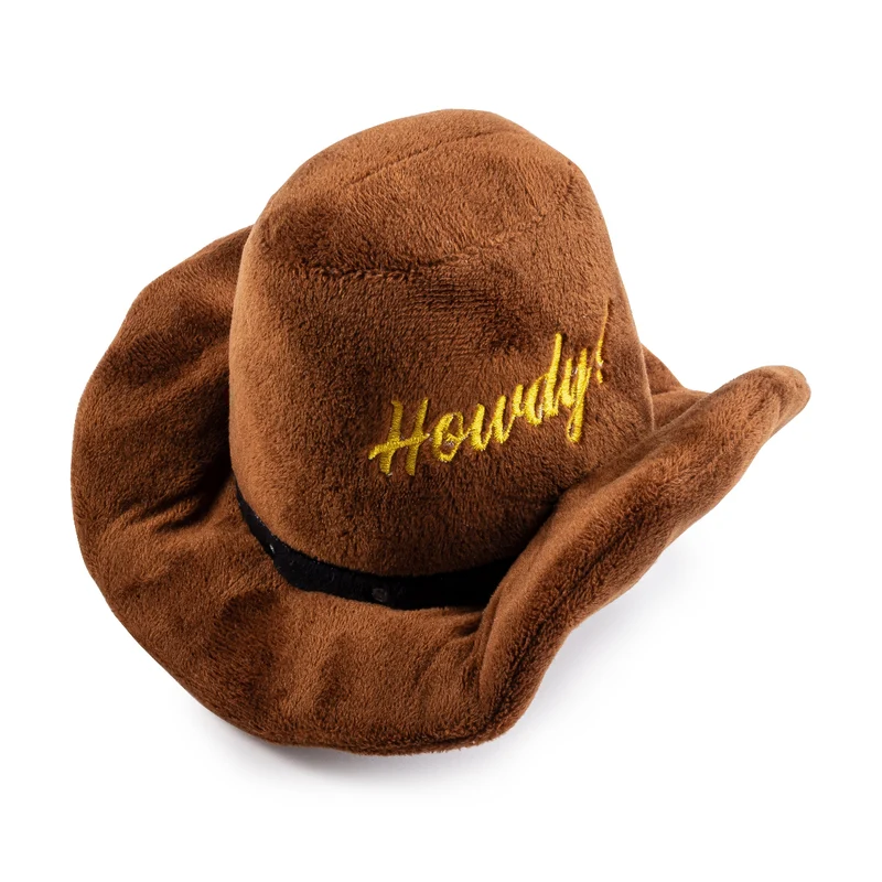 Brown Cowboy Hat Dog Toy