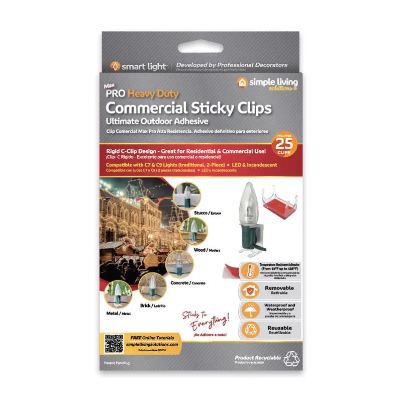 Clipes Adesivos Simple Living Solutions Max Pro, Pacote Com 25