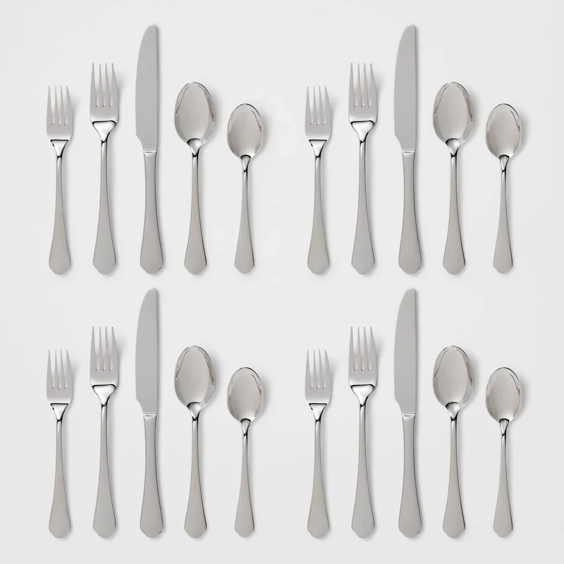 20pc Lyons 18/10 Stainless Steel Flatware Set - Threshold Signature Open Box