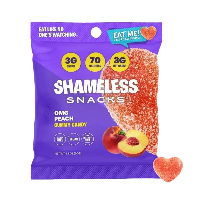 Shameless Snacks Omg Peach Goma Sabor Pêssego