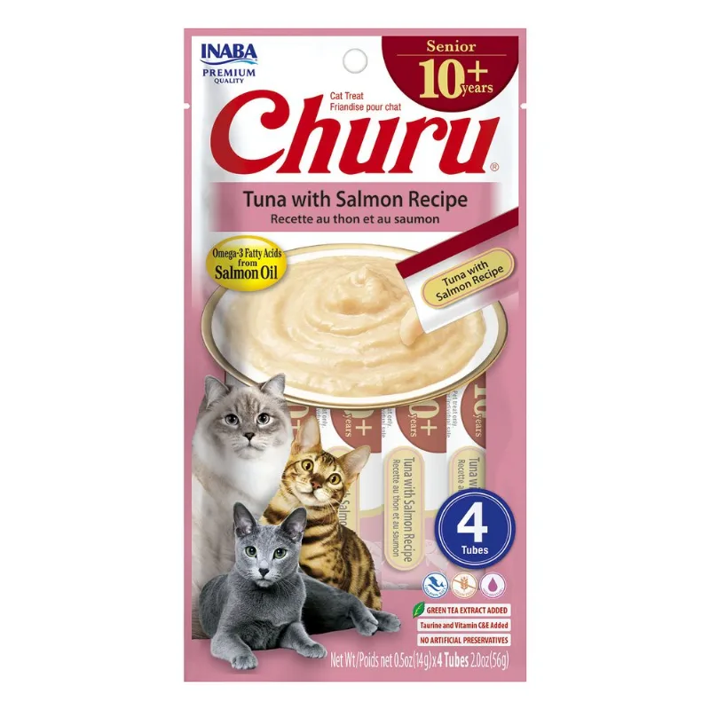 Snack Gato Churu Senior Atún con Salmón 4 un. 56g