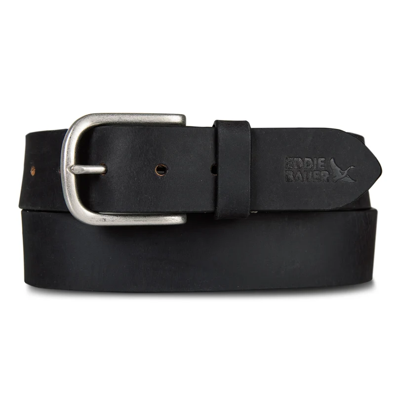 Men's Hand Tacked Leather Jean Belt M / Black