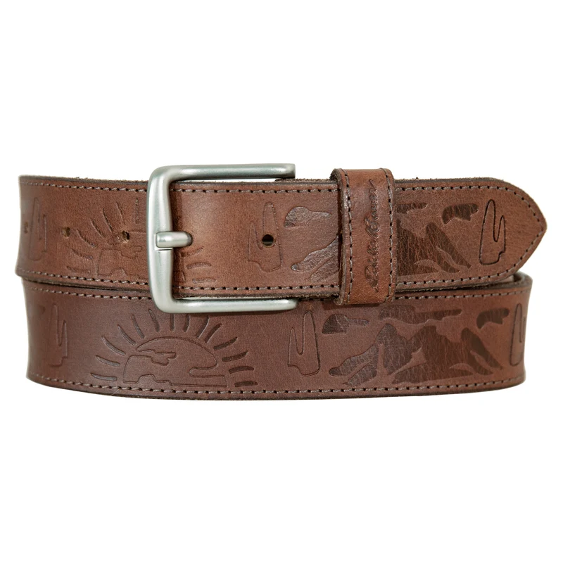 Men's Debossed Eddie Bauer Logo Leather Belt XL / TAN