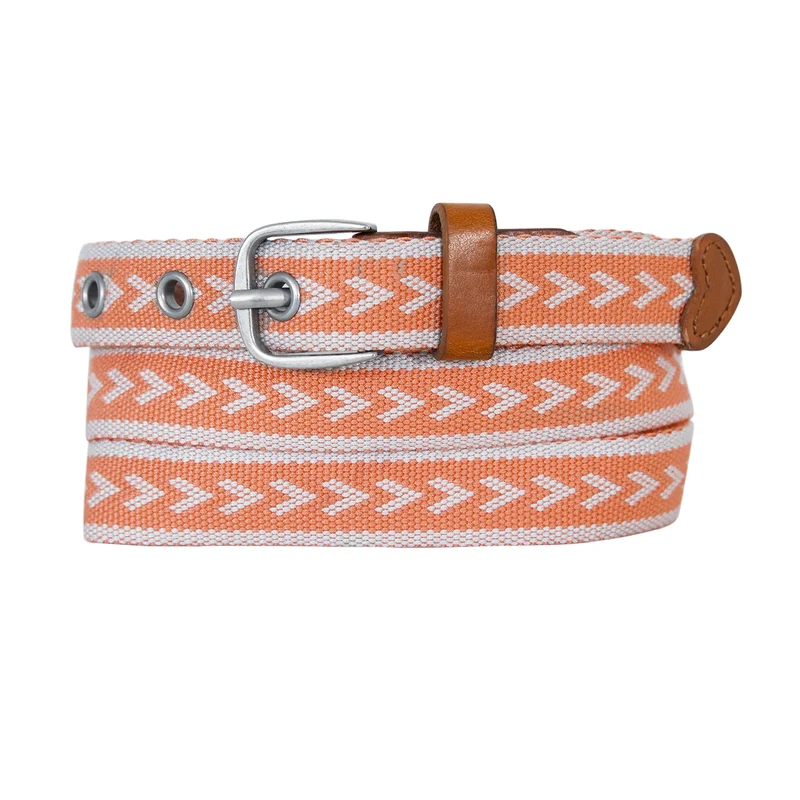 Women's Cascade Woven Belt With Metal Buckle L / Coral