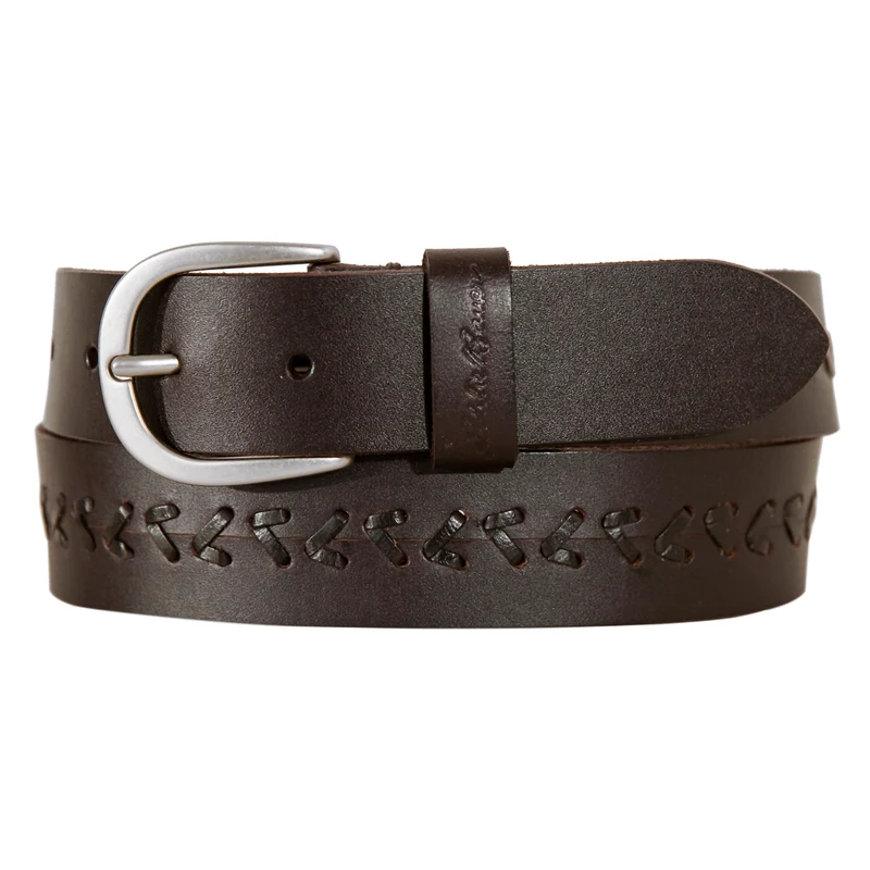 Women's Center Lacing Detailed Leather Belt XXL / Brown