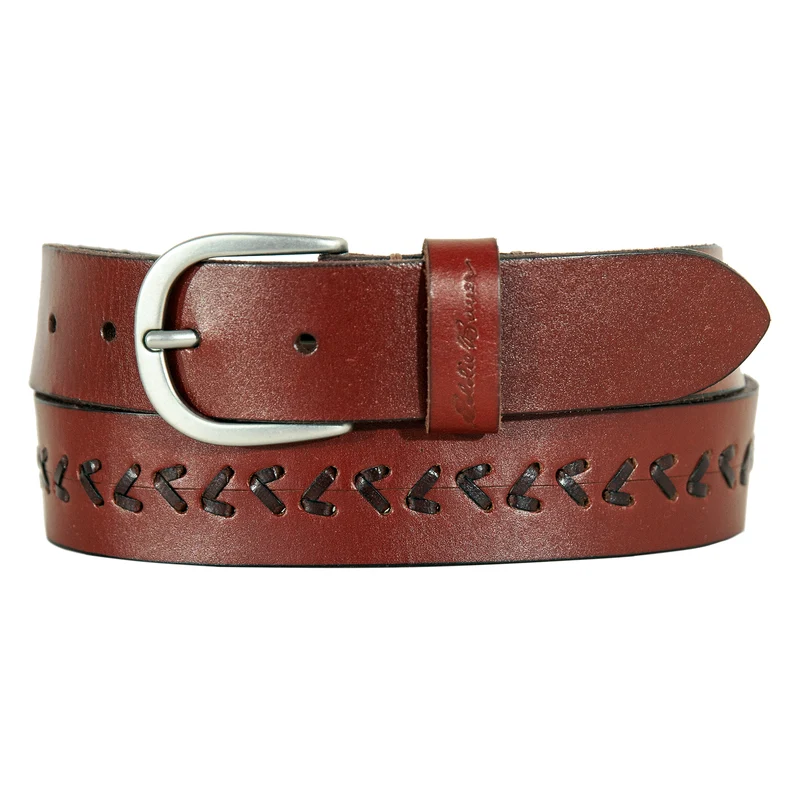 Women's Center Lacing Detailed Leather Belt XL / TAN