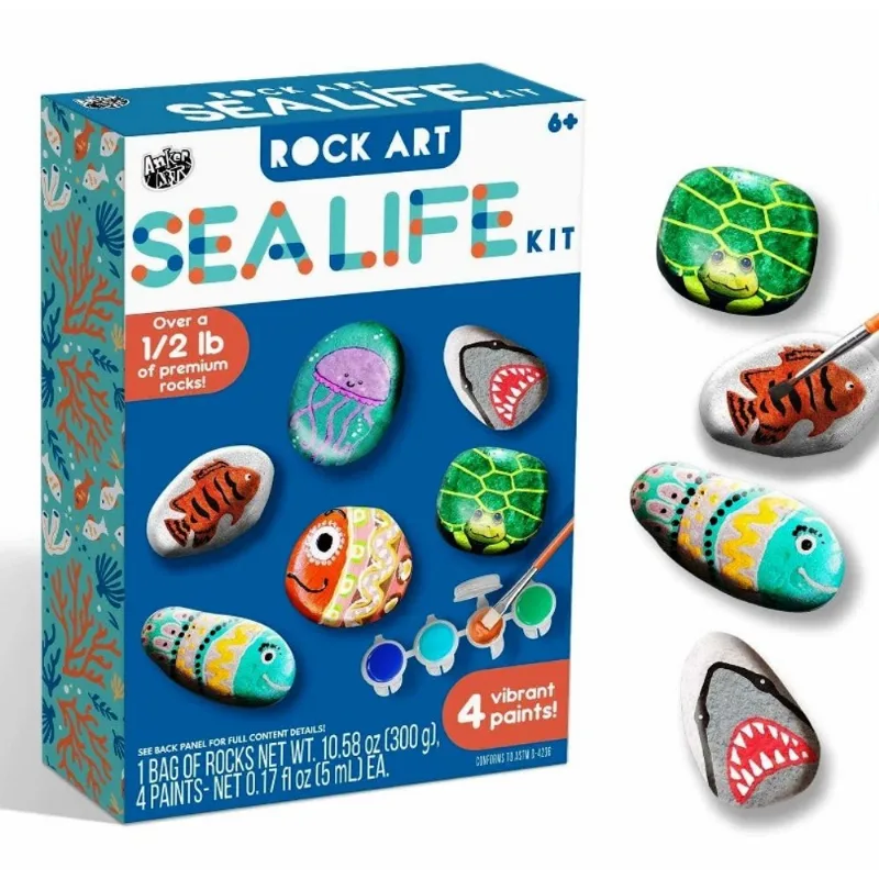 Kit de Arte Rupestre: Vida Marina – Despierta Tu Creatividad Submarina Rock art: sealife rock art kit