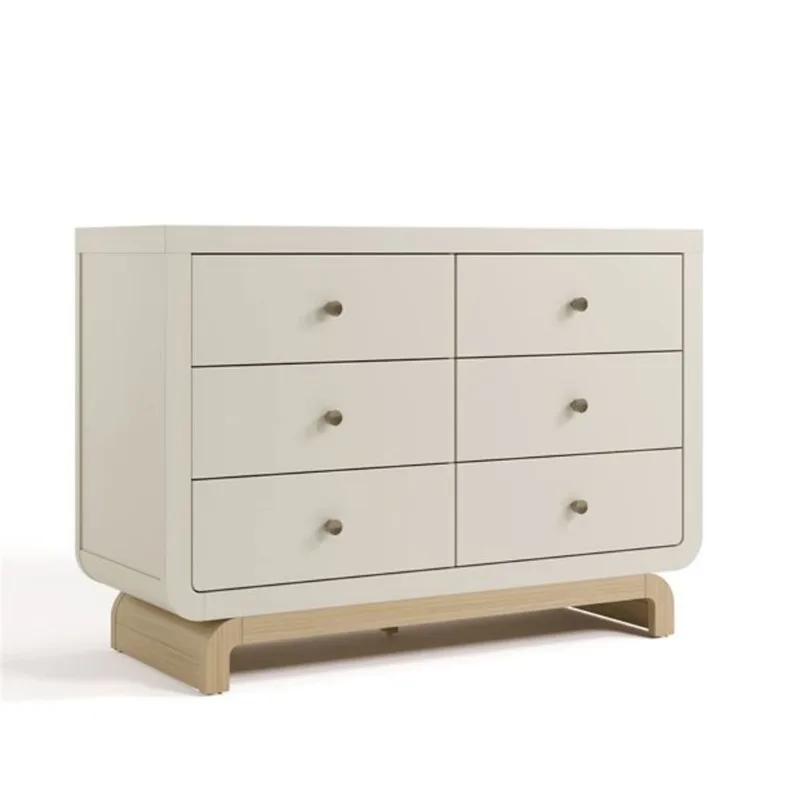 Storkcraft Santorini 6-Drawer Dresser - Frosted Oat and Driftwood