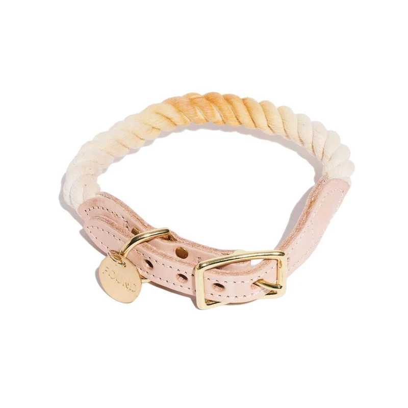 Cotton Rope Dog Collar Butterscotch Ombre S