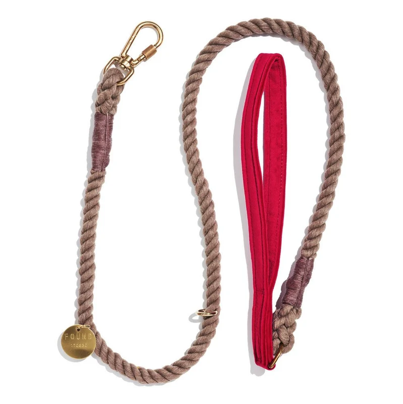 Washable Velvet Dog Leash Red L