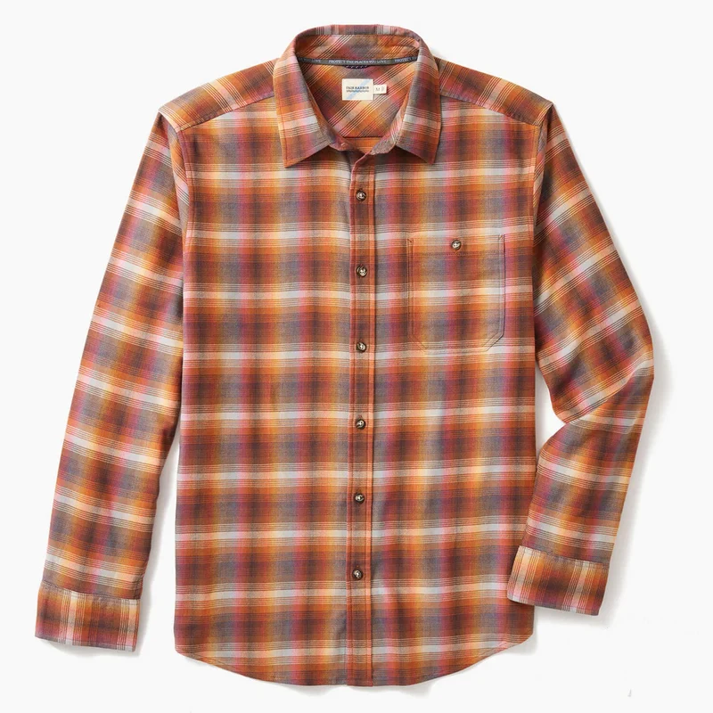 Fair Harbor Men's Seaside Lightweight Flannel SUNSET PLAID / SM