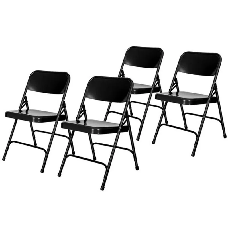 Hampden Furnishings Bernadine 4-Pack Black All metal Folding Chair