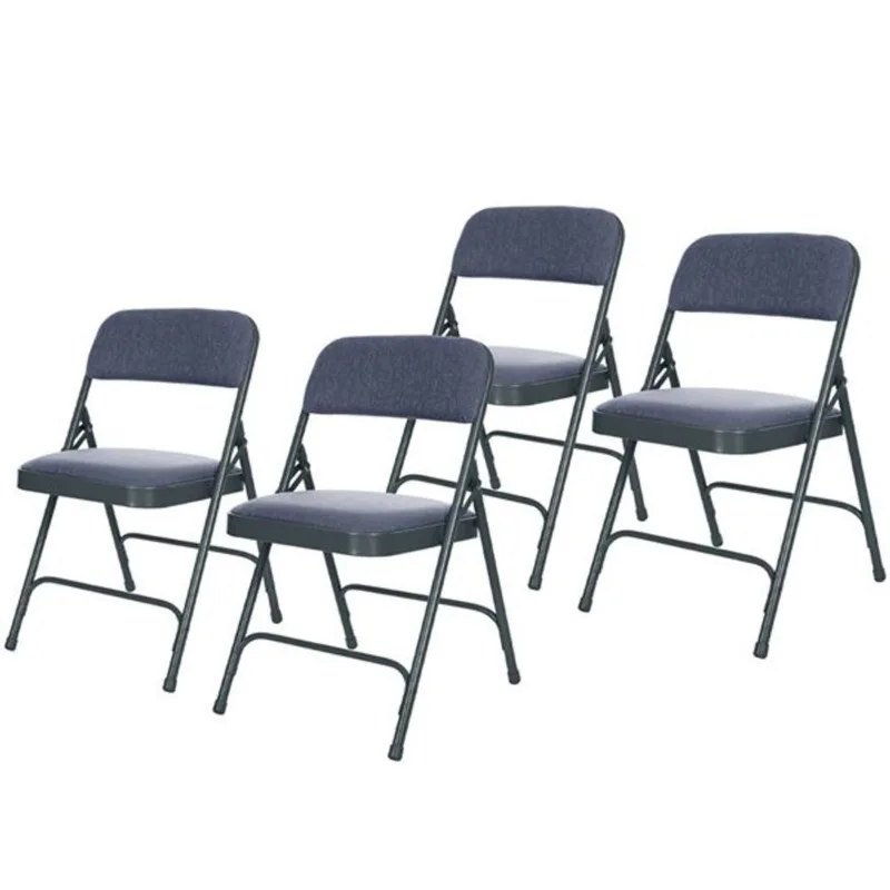 Hampden Furnishings Bernadine 4-Pack Imperial Blue Fabric Folding Chair