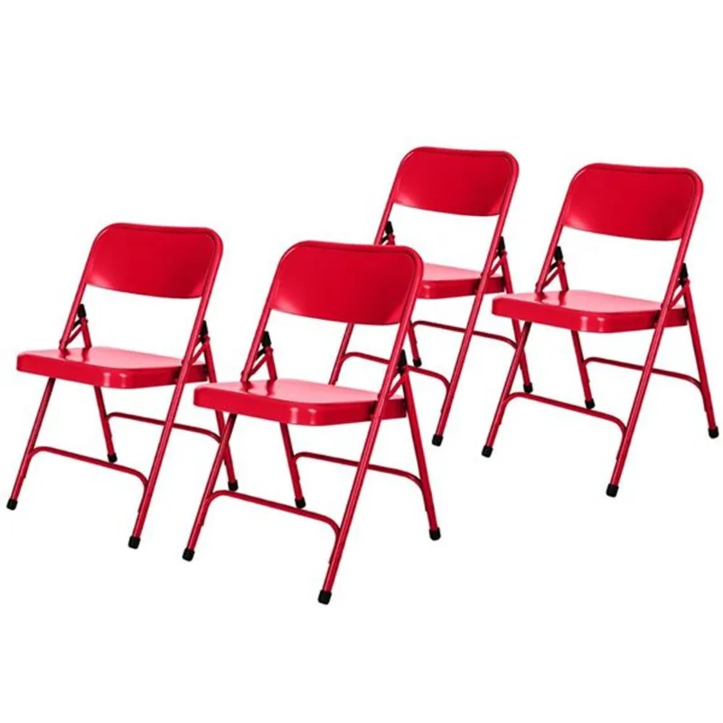Hampden Furnishings Bernadine 4-Pack Red All metal Folding Chair