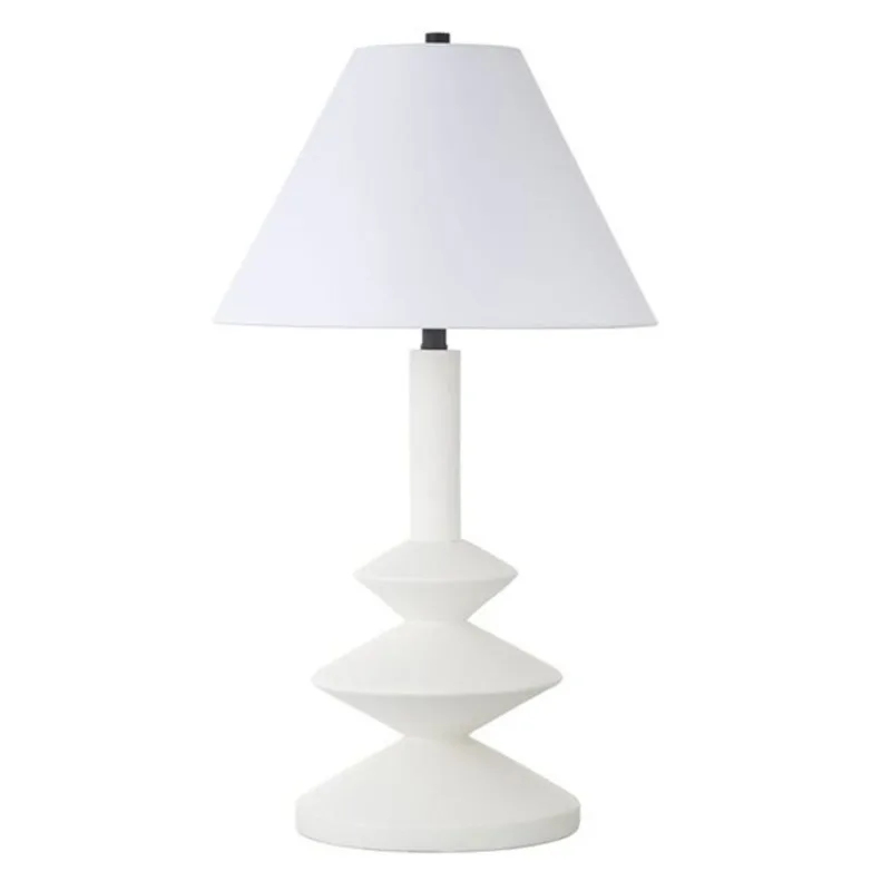 Hailey Home Abilene 28-in H Matte White Resin Triple Gourd Table Lamp with White Fabric Shade