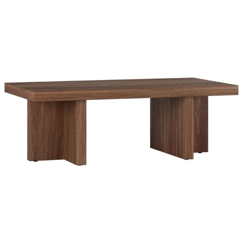 Hailey Home Dimitra 44-in Wide Rectangular Coffee Table - Satin Walnut