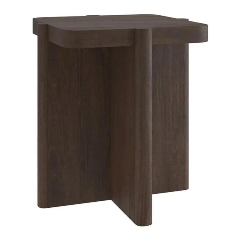 Hailey Home Laguna 20-in Brown Oak Square Side Table
