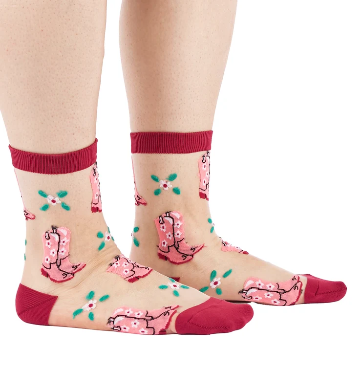 SOCK it to me Sheer Crew Socks (SITMSCS) - These Boots Were Made For Walking One Size