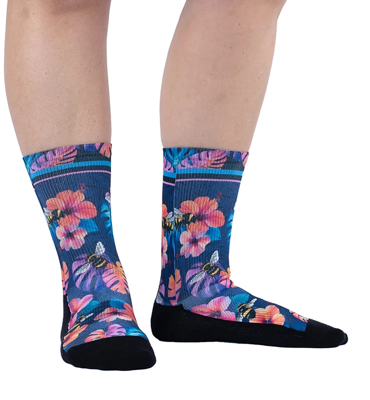 SOCK it to me Athletic Printed Performance Crew Socks (SITMAPC) - Bee Bold One Size