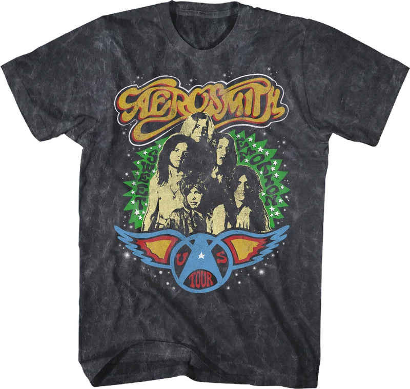 US Tour Aerosmith Mineral Wash T-Shirt Small