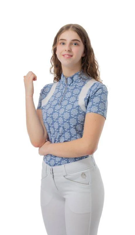 Equinavia Selma Ladies Short Sleeve Sun Shirt Dusty Blue / Small