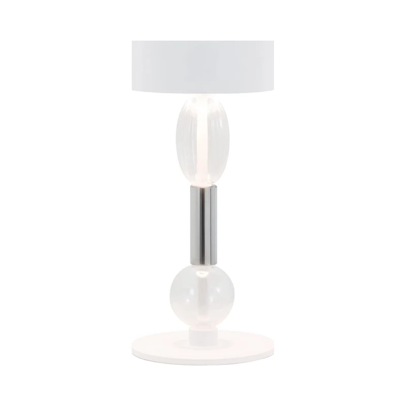 Royal Family LED Rechargeable Table Lamp White/Grey Glass