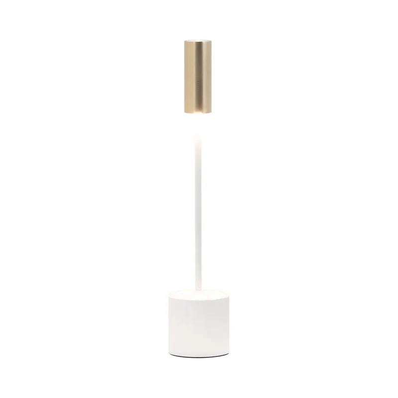 Carolina LED Rechargeable Table Lamp Pearl White/Brushed Brass