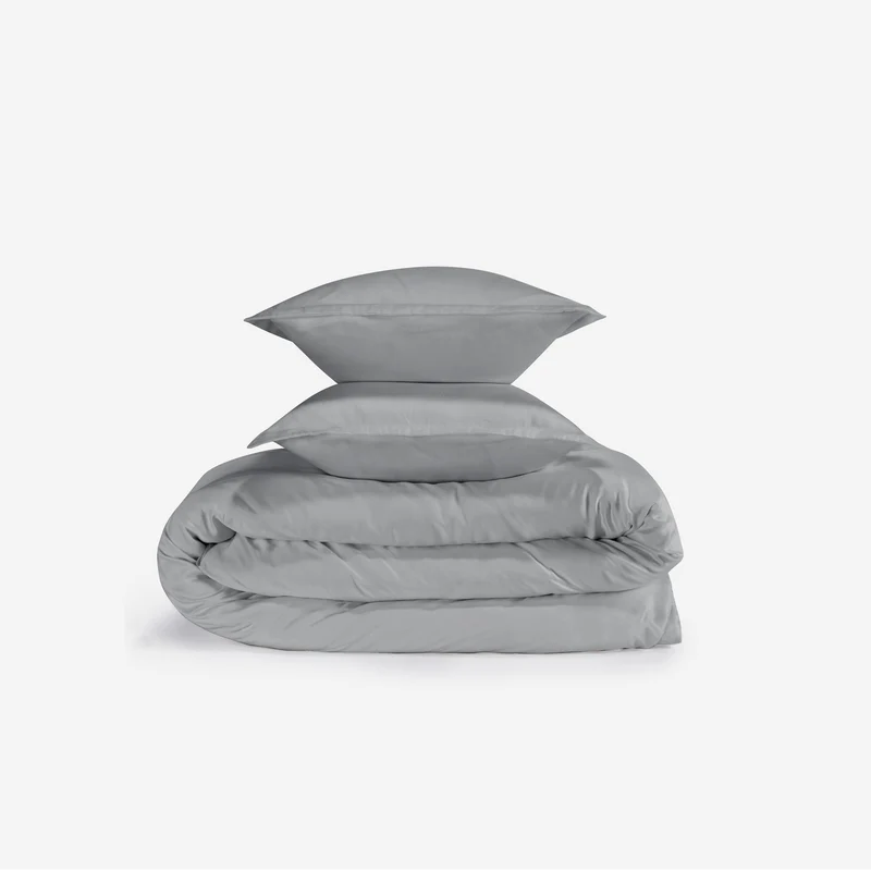 Solid - Duvet & Sham Set Light Gray / King