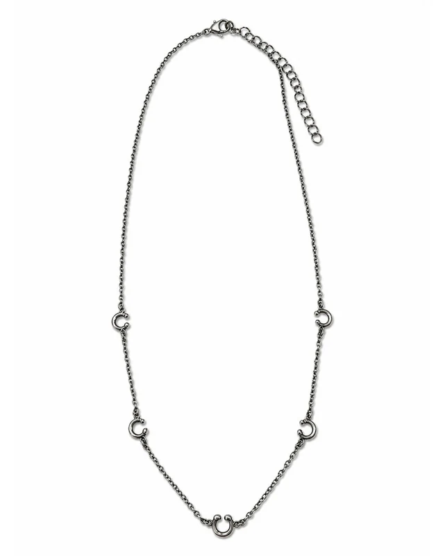 Women's 18K White Gold Plated Horseshoe Charm Necklace - Wc-N37Wg White Gold / O/S