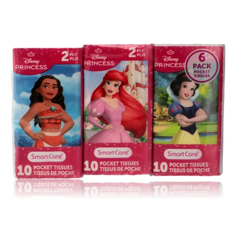 Pacote De 6 Lenços Disney Princess Com 10 Lenços De Bolso