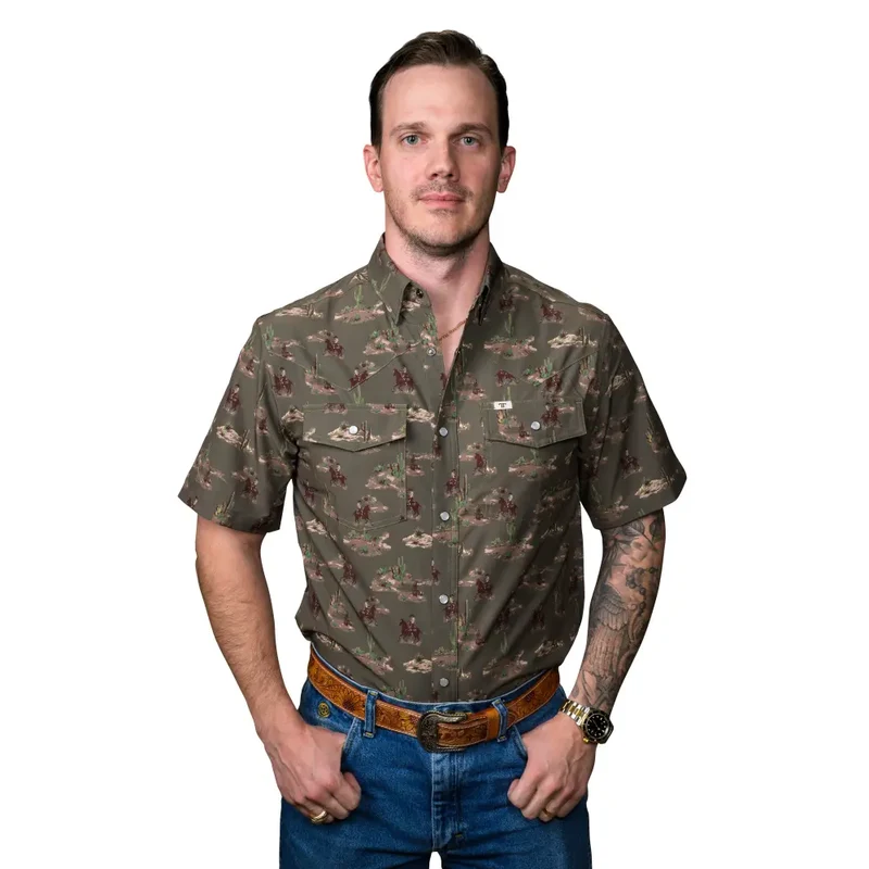 Ferrell Men's The Colt Short Sleeve Shirt GREEN / XXL