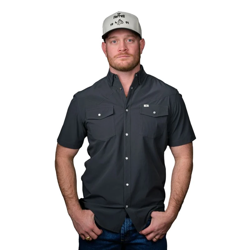 Ferrell Men's Core Snap Short Sleeve Shirt GREY / XXL