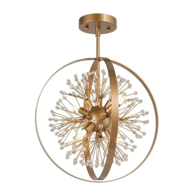 Uolfin Globe Crystal Ceiling Light 4-Light - Clear