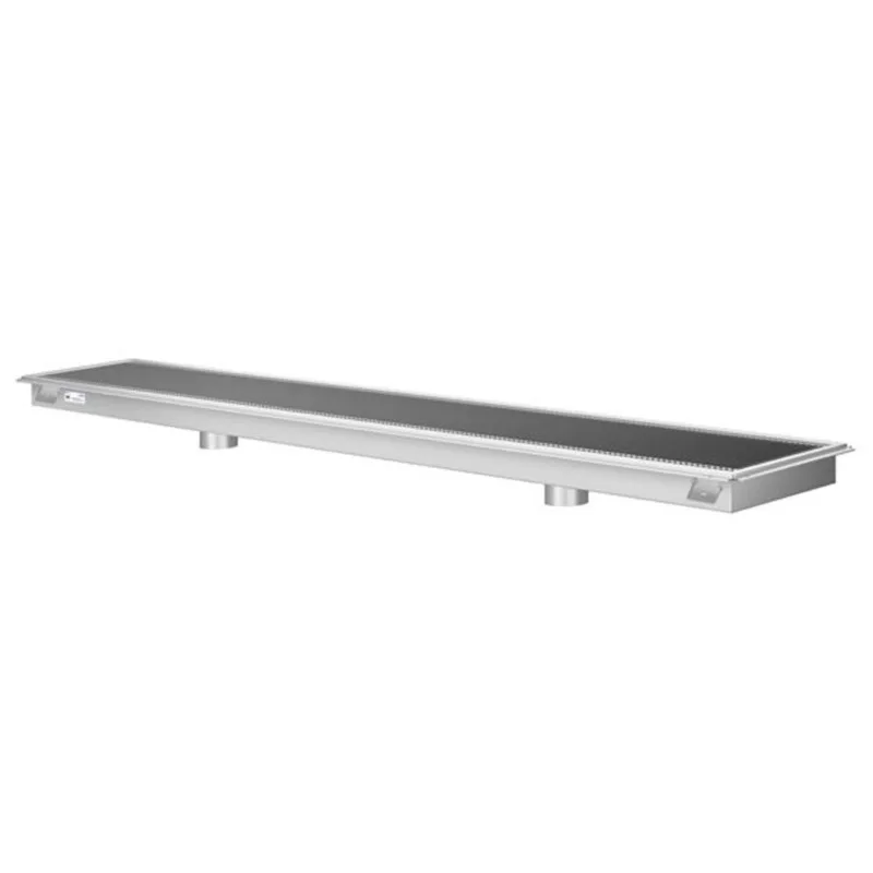 Koolmore Floor Trough Drain with Subway-Style Grating & Removable Drain Basket 18 x 108-in - Stainless Steel