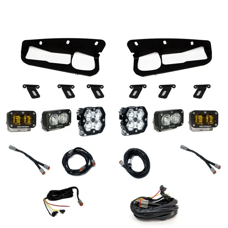 Baja Designs 21-25 Ford Bronco Squadron 2.0 Pro (Spot) & S2 Pro D/C / S2 SAE Ambr FPK ST Bmpr w/UP