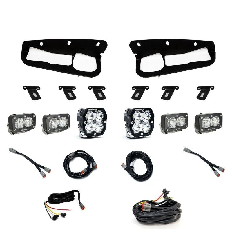 Baja Designs 21-25 Ford Bronco Squadron 2.0 (Spot) / S2 Sport D/C & W/C FPK Steel Bumper w/UP -Clear