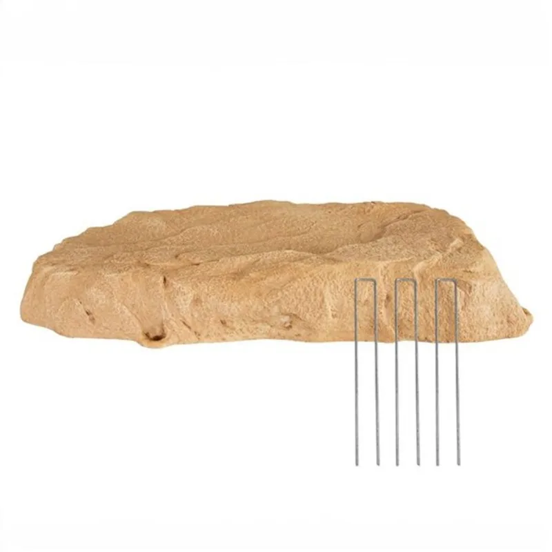 Sunnydaze Decor Flat Artificial Landscape Rocks w/ Stakes - Sand