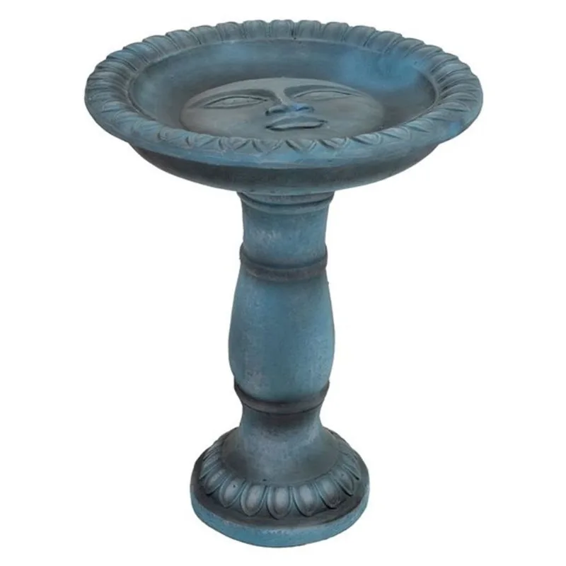 Sunnydaze Decor Facade du Soleil 26-in Reinforced Concrete Bird Bath - Green