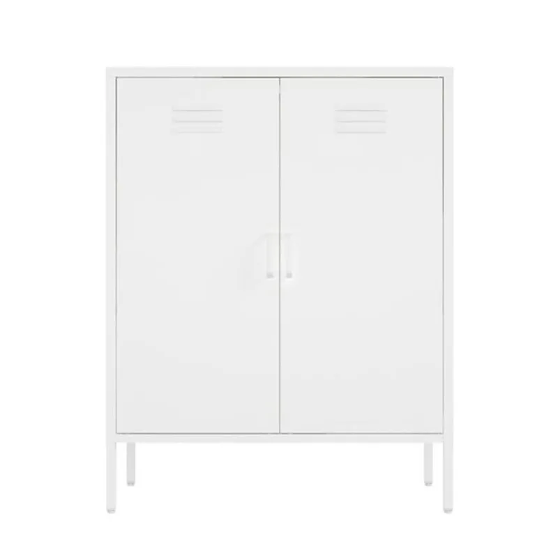 Manhattan Comfort Naomi 31.5-in W White Metal Modern Accent Cabinet with Adjustable Shelves