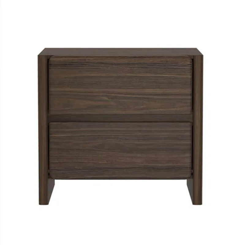 Manhattan Comfort Linda 2-Drawer Nightstand 24-in - Walnut Brown