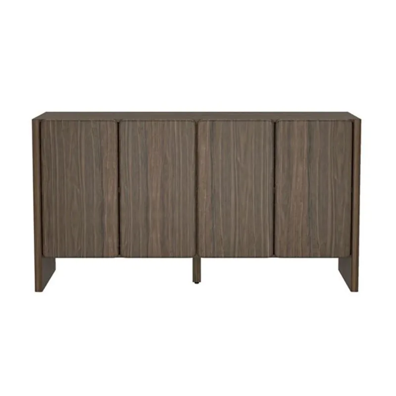Manhattan Comfort Linda Walnut Brown 60-in 4-Door Sideboard