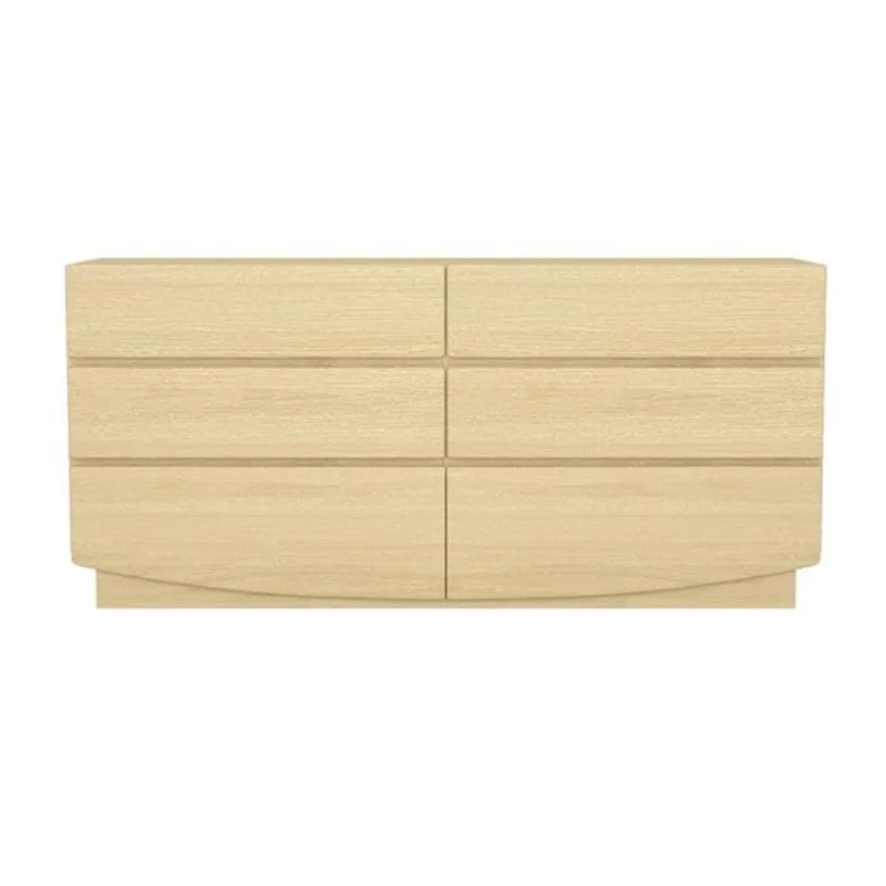 Manhattan Comfort Ardea 6-Drawer Double Dresser 72-in -Natural Oak