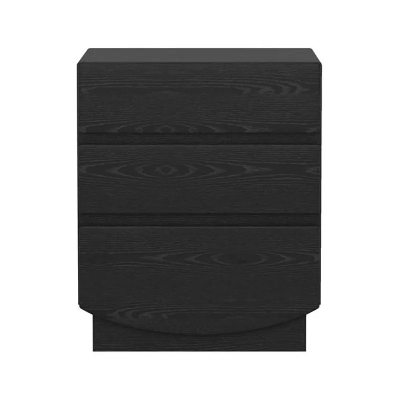 Manhattan Comfort Ardea 3-Drawer Nightstand 20-in - Black