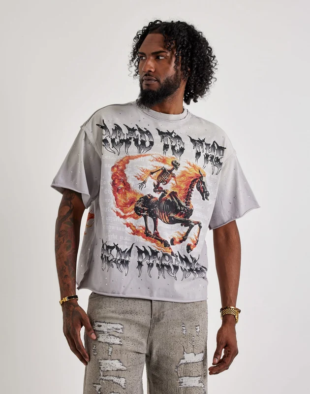 First Row Cropped Road Tee LG