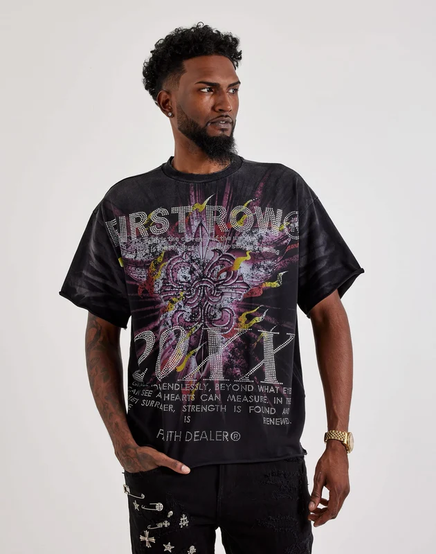 First Row Faith Dealer Rhinestone Tee 2XLG