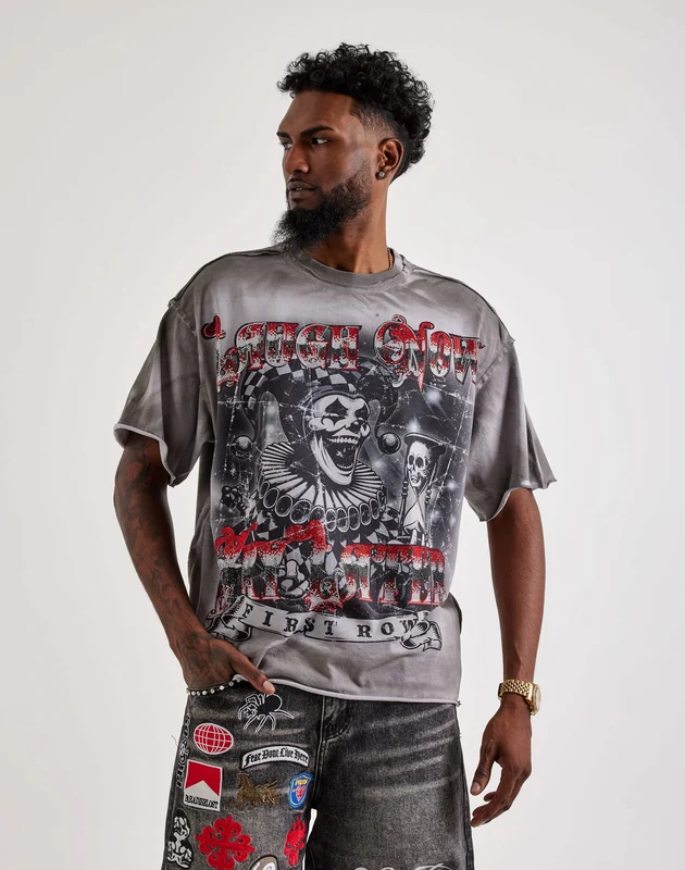 First Row Laughing Clown Rhinestone Tee XLG