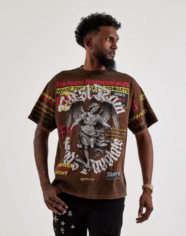 First Row Crown Washed Stud Tee LG