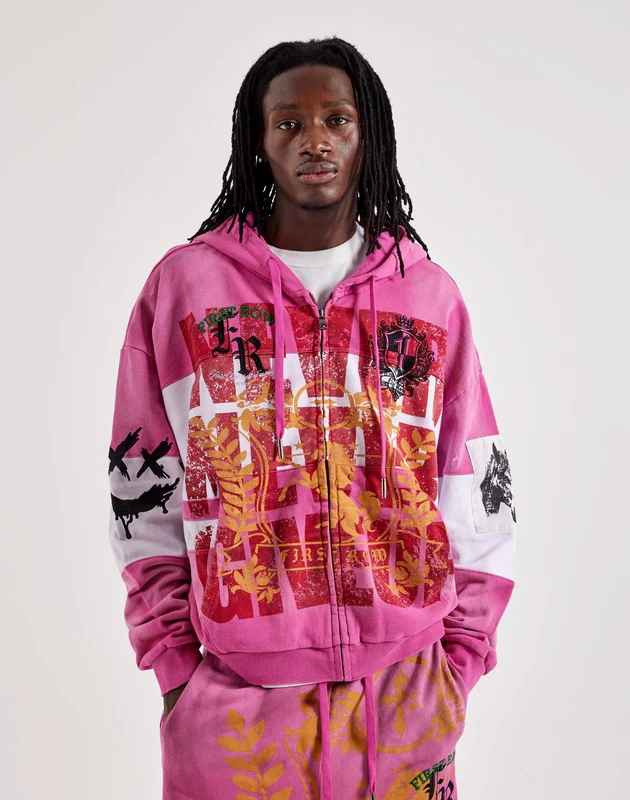 First Row Embroidered Full-Zip Fleece Hoodie XLG