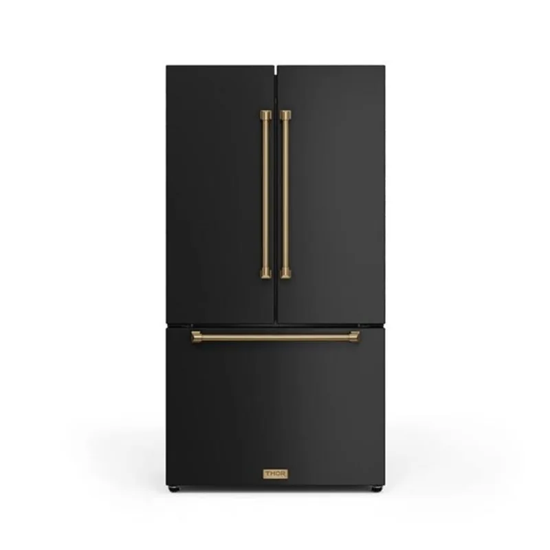 Thor Kitchen Gordon Ramsay 36-in 20.3-ft³ French Door Counter Depth Refrigerator with Ice Maker - Black/Bronze